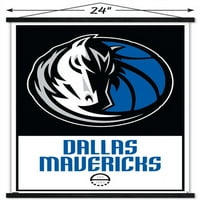 Далас Маверикс - лого плакат за стена с магнитна рамка, 22.375 34