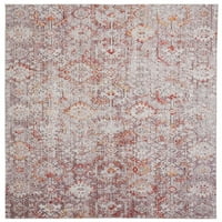 Матана Бохемски пространство боядисани декоративни акцент килим, розово сиво, 4 фута 5 фута-9ин