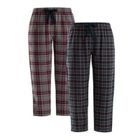 Джордж мъжки и големи мъжки кариран тъкани фланел сън пижама панталони, 2-пакет, размери с-5ХЛ