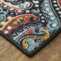 Дом Мохак призматична Мандала мулти съвременен Абстрактен прецизен печатен килим, 5 'х8', синьо и червено