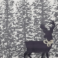 Просто Дейзи лилаво-сив цвят северни елени през гората зимни меки завъртени Полиестер декоративна възглавница