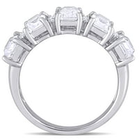 3-Каратов Т. Г. в. създава бял сапфир и Каратов Т. в. диамант 10кт Бяло Злато полу-вечен пръстен