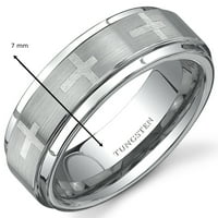 Мъжки кръст лазер модел комфорт годни Волфрам сватба пръстен