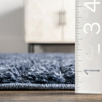 нулум Рисета геометрични шаг Пискюл площ килим, 7 '10 10', синьо