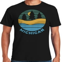 Графика Америка щата Мичиган САЩ Големите езера Мъжка графична тениска колекция
