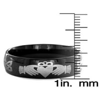 Мъжки черно покритие неръждаема стомана Кладах пръстен