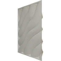 Екена Милуърк 5 8 в 5 8 х модерна вълна Ендуравал декоративен 3д стенен панел, Ултраков Сатен цвят Бял