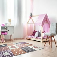 Къбс момче и момиче модерен декор многоцветен килим и килим Колекция за деца, малки деца и Детска ясла