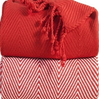 Одеяло, памук Рибена кост текстурирани, от-индиго