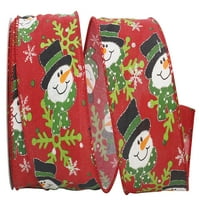 Хартия снежен човек Коледа многоцветна памучна панделка, 10д 2.5 инча, 1 пакет