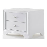 Блез нощно шкафче в бяло с чекмеджета и флашка