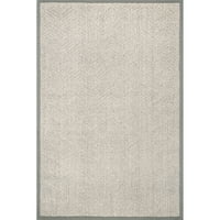 килим от естествена текстурирана вълна, 5 '8', сив