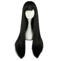 Уникални изгодни перуки за човешка коса за жени дама 28 черни Перуки перука шапка дълга коса