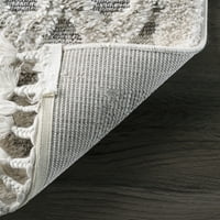 нулум Ансли Марокански решетка Пискюл площ килим, 6 '7 9', Светло сив