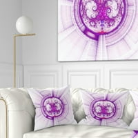 Дизайнарт светещо ярко лилаво фрактално цвете-абстрактна възглавница за хвърляне-16х16