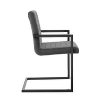 Модуей Савой пърформанс кадифени трапезарни столове-комплект в сиво