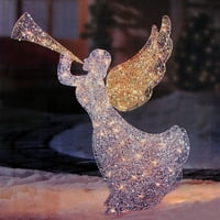 46 светещ блясък пайети 3-Д Ангел с тромпет Коледа двор художествена украса-ясни светлини