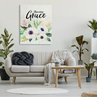 Ступел индустрии невероятно Грейс калиграфия бели цветя цъфтят ботанически продукти платно стена изкуство, 48, дизайн от Ейми Бринкман