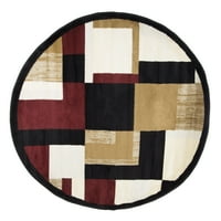 Кръгла площ килим, крак петно устойчиви кръг килим със съвременен блок дизайн от Съмърсет Начало-акцент килим