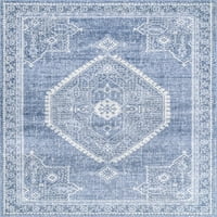 Нулум Реколта персийски Затруднени Остров площ килим, 9 '12', синьо