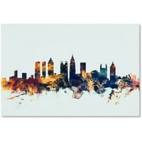 Търговска марка изобразително изкуство Атланта Джорджия синьо платно изкуство от Майкъл Томпсет