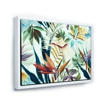Дизайнарт 'Реколта Тропически Цветя И' Тропическа Рамка Платно Стена Арт Принт
