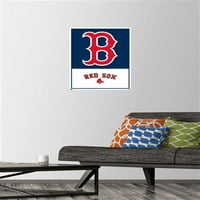 Бостън Ред со - лого плакат за стена с пуш щифтове, 14.725 22.375