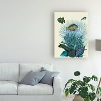 Марка изобразително изкуство' риба сини черупки и корали ' платно изкуство от фаб фънки