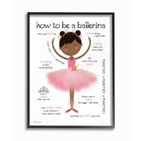 Детската стая от Ступел как да бъде балерина диаграма с розова поличка и чехли черно коси рамка Джикле текстурирано